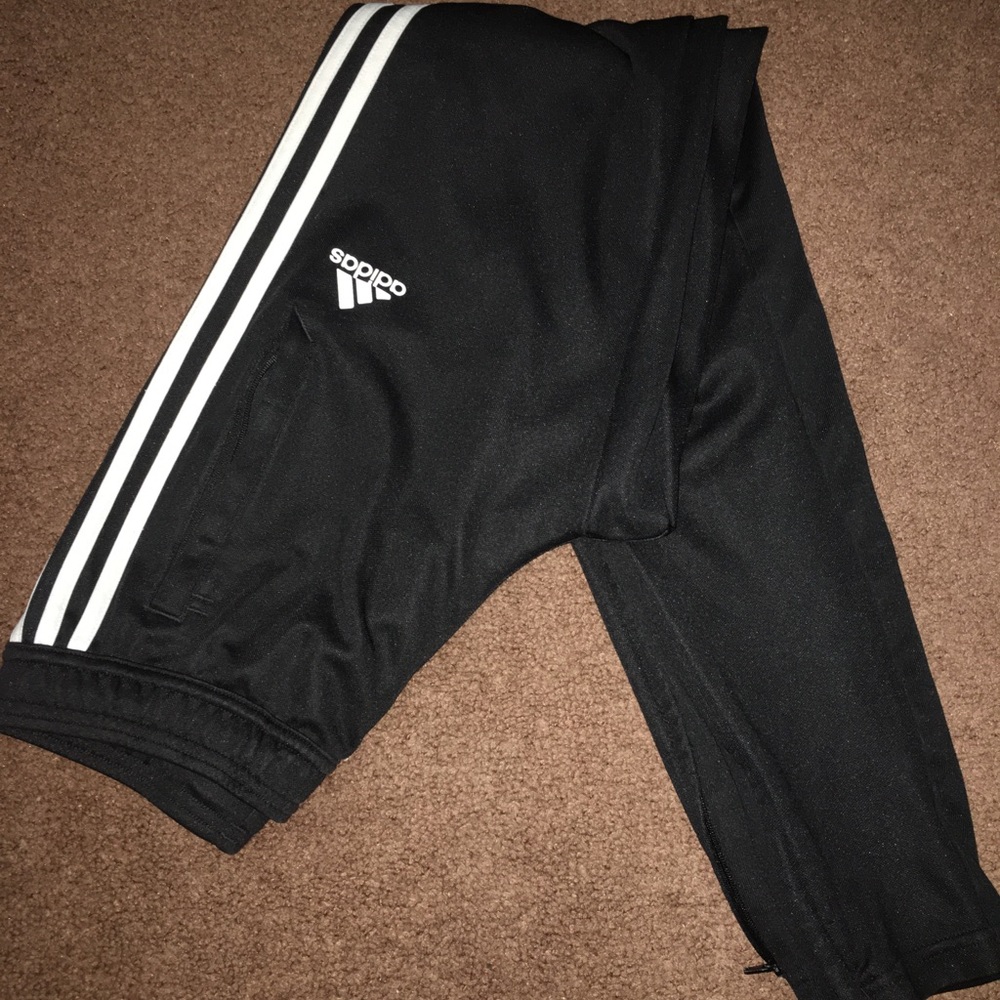 OG black and white adidas joggers